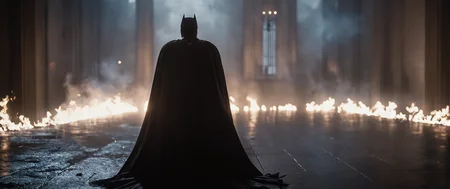 cinematic film still of <lora:perfection style:0.6>
<lora:gotham city style v2:0.8>
<lora:Chiaroscuro Lighting Style:0.6>
In Gotham City a man in a cape staring at a mask on floor while standing behind fire,solo,black hair,1boy,standing,male focus,sword,cape,blurry,night,depth of field,reflection,black cape , detailed, real, different, unique, cinematic, dramatic, concept art, filmic, detailed background, detailed settings, artstation, gothic New York, gotham city style, shallow depth of field, vignette, highly detailed, high budget, bokeh, cinemascope, moody, epic, gorgeous, film grain, grainy