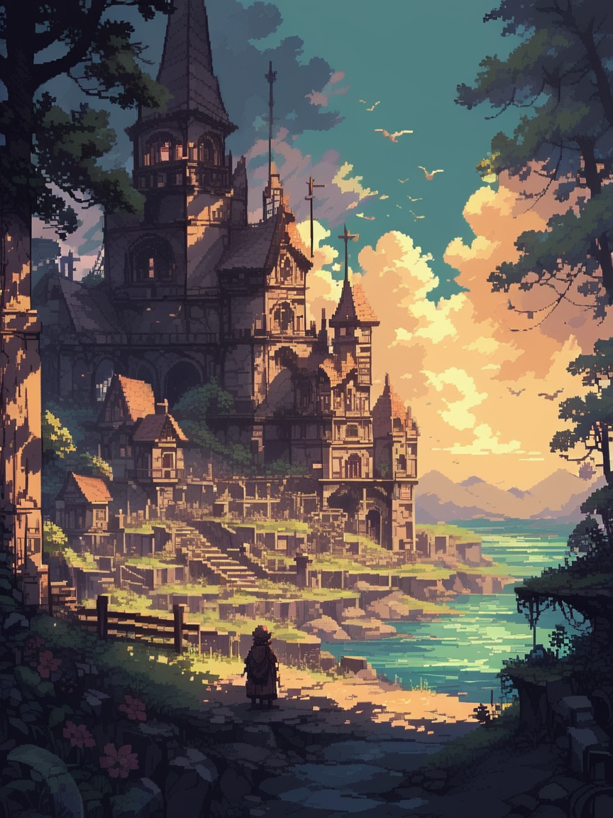 score_9, score_8_up, score_7_up, score_6_up, <lora:d3p1x3lXLP:1> d3p1x3l, pixel art, scenery,