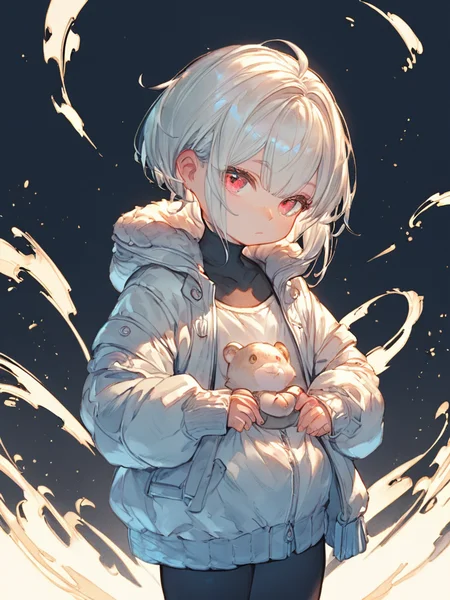 (score_9,score_8_up,score_7_up),high quality,best quality,Highly detailed,highres,1girl,sexy,child,black background,simple background,jacket,<lora:granblue_XL:0.7>,