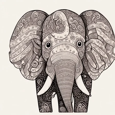 <lyco:Doodle_Sa_May :1.0> elephant by doodle style