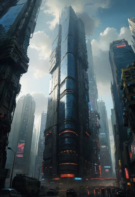 very tall building, cyberpunk dystopia, massive skyscraper, immense scale, scifi, cinematic,
<lora:ClassipeintXL1.9:0.7>, <lora:SDXL_cinematic_Sa_May:0.7>