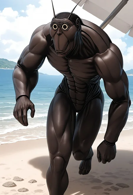 <lora:Hyper-SDXL-8steps-lora:1> <lora:Fixhands_anime_bdsqlsz_V1:1> zPDXL2, score_9, score_8_up, score_7_up, source_anime, intricate details, perfect anatomy BREAK
BREAK
outdoors, beach, parasol, ocean, solo, covering mouth, downblouse,,
<lora:TF-terraformar_XL(pony)v10:1> TF-terraformar, cockroach, humanoid, anthro, anime coloring,