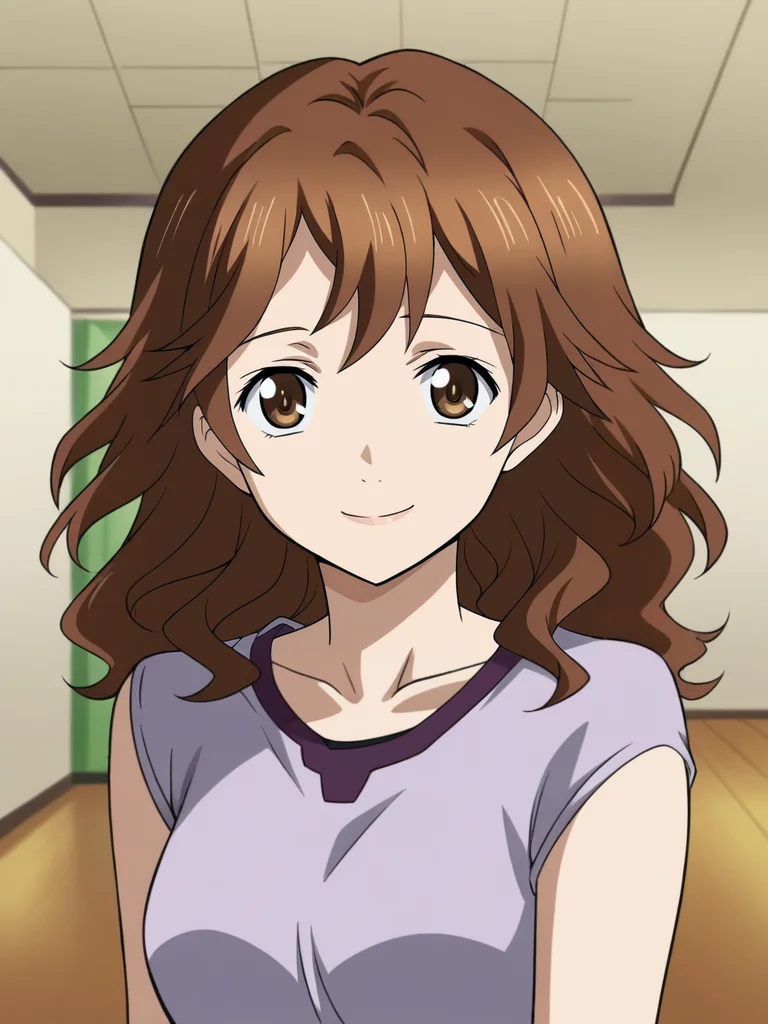 <lora:Haruka_Ouma-Guilty_Crown:1>,haruka,1girl,brown hair,brown eyes,long hair,shirt,upper body,looking at viewer,indoors,smile