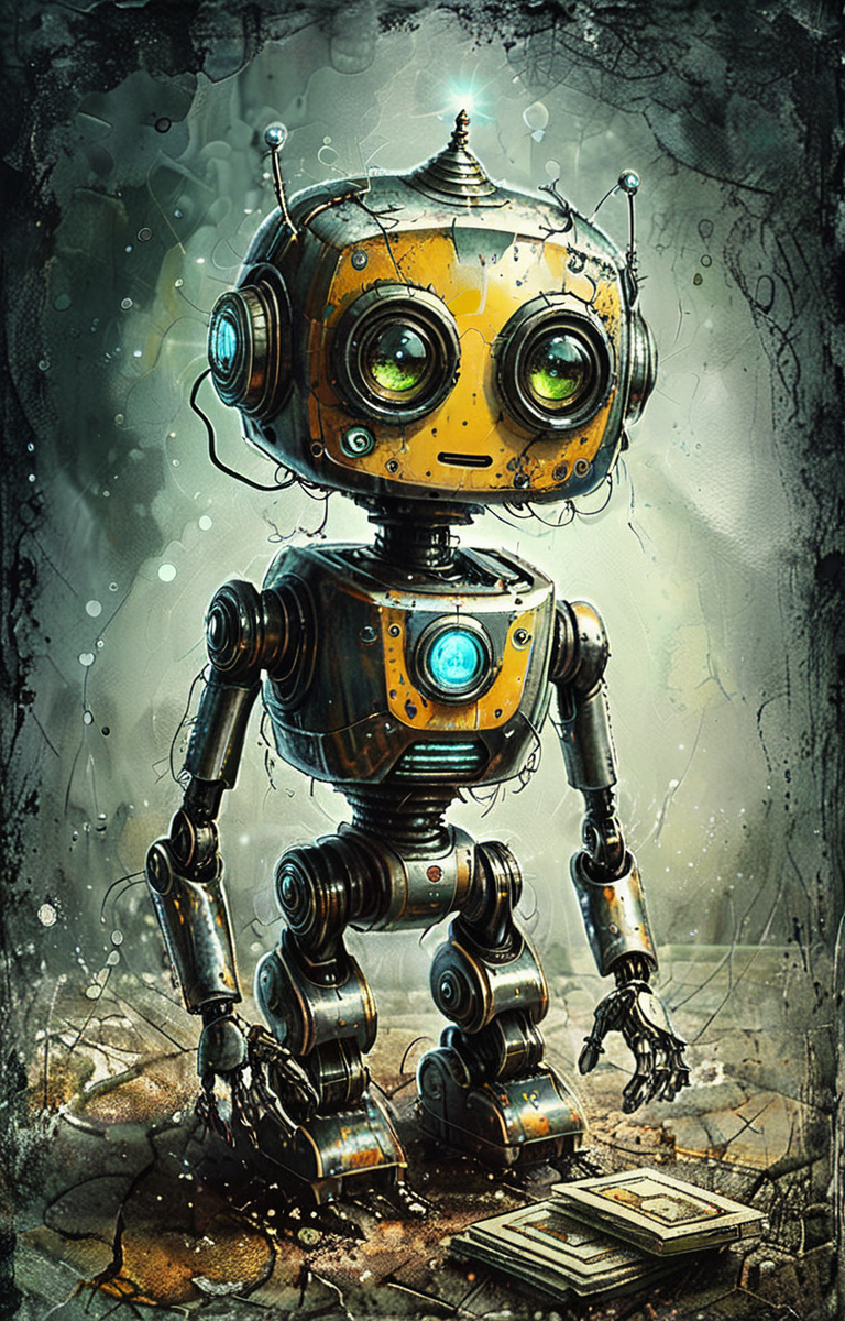 masterpiece,best quality,<lora:tbh21-sdxl:0.9>,illustration, portrait of Housework robots