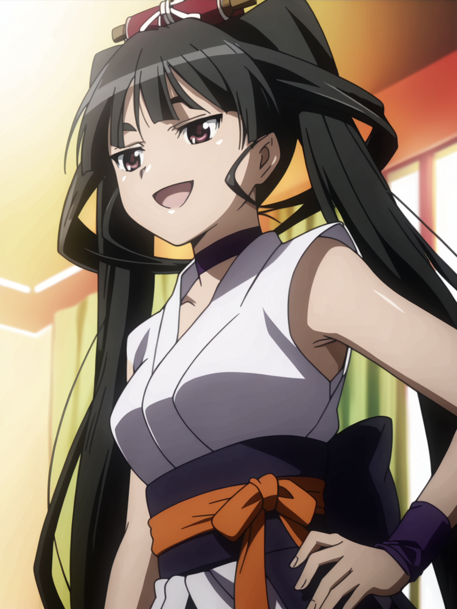 <lora:happy_tentacle-sakon-v0.1-000010:1>, ht_sakon, choker, indoors, hair ornament, sleeveless kimono, white kimono, open kimono, purple dress smile, open mouth (close-up:0.7), 1girl, (petite:1.2), solo focus, (looking away:1.1), backlighting, (depth of field:0.8), , score_9, score_8_up, score_7_up, score_6_up, score_5_up, score_4_up,