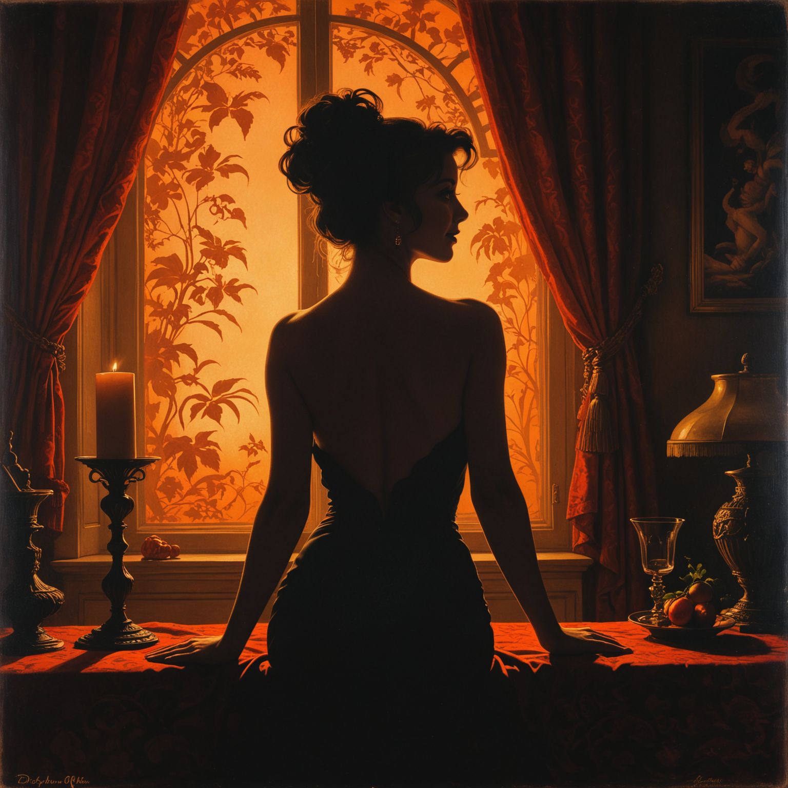 by Delphin Enjolras and Peter Sculthorpe in the style of Otto Dix, silhouette <lora:silhouette:2.00>