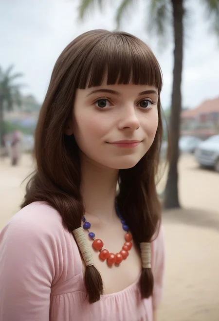 score_9, score_8_up, score_7_up, masterpiece
BREAK
1girl, (ctiansay0:1.2), pink dress, necklace, fringe
BREAK
looking at viewer, blurred background, Manic Pixie, Pretty Face, seductive, (cute smile:0.6), FOV medium shot