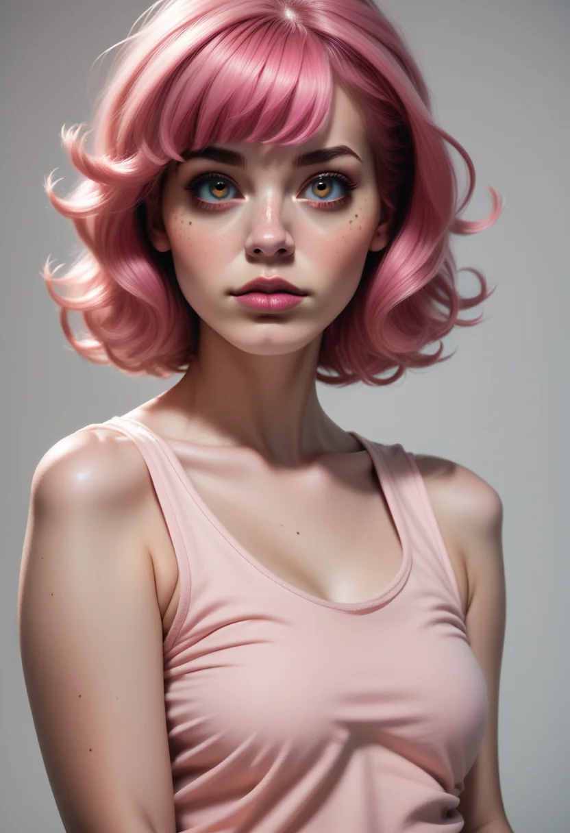 score_9, score_8_up, score_7_up, source_photo, realistic,
1girl, solo, tank top,
<lora:Dark_Rosa_Pony_v0.3:0.5> d4rkr0s4, hazel eyes, pink hair,
