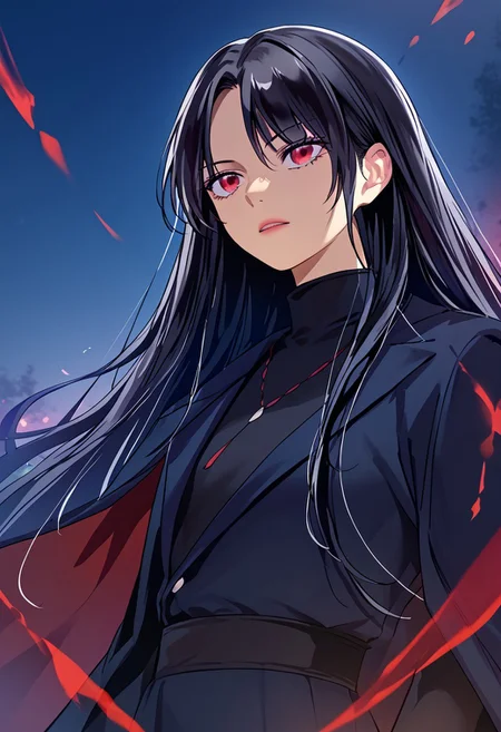 score_9_up, score_8_up, score_7_up, Anime_source, long hair, black hair, red eyes,