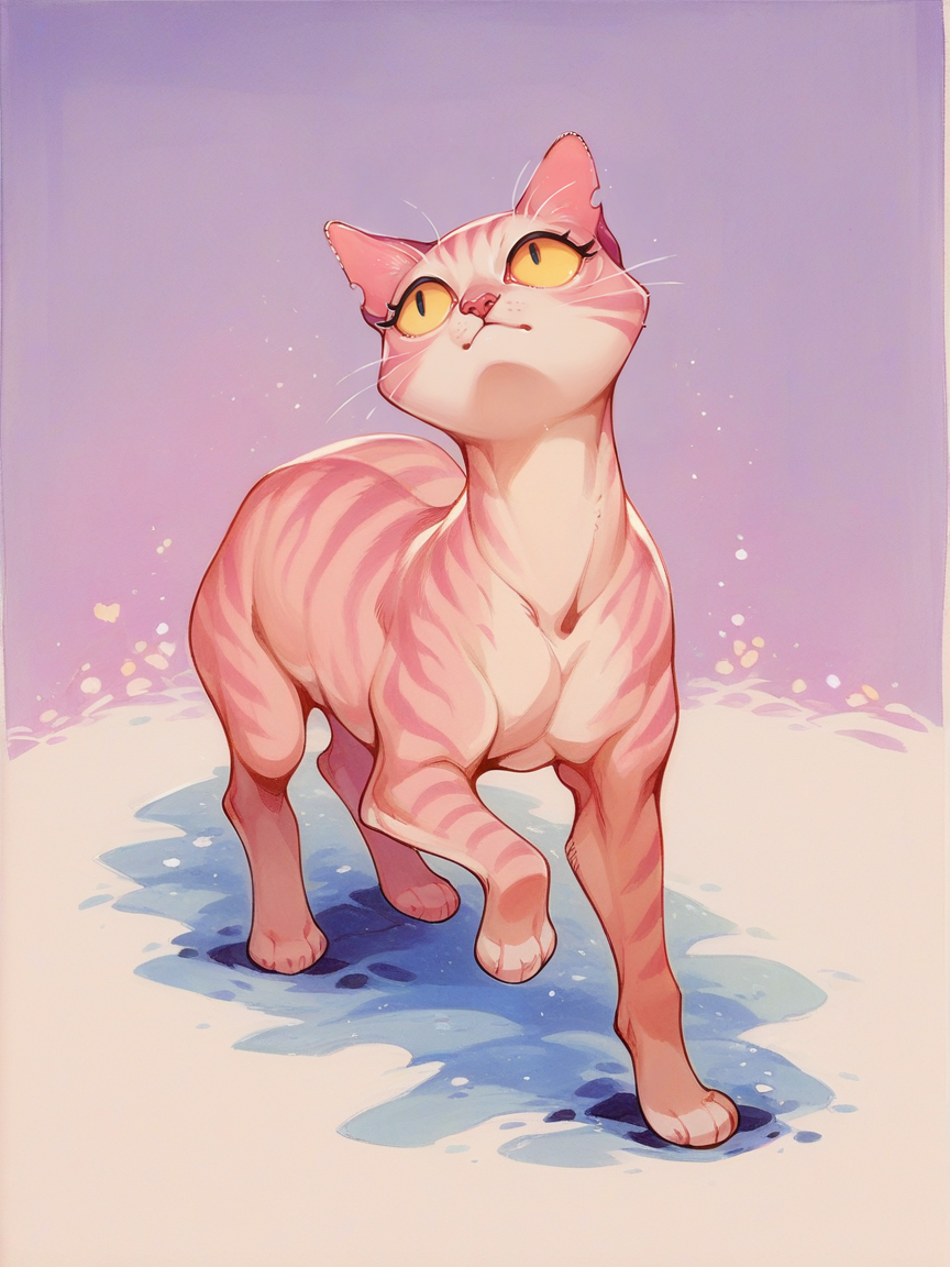 score_9, score_8_up, score_7_up, score_6_up, score_5_up,  <lora:fl33b1t3sXLP:0.8> fl33b1t3s, traditional media, animal focus, feral, solo, cat