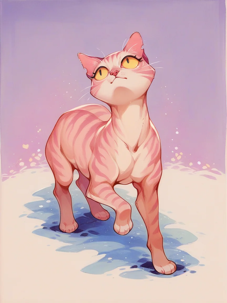 score_9, score_8_up, score_7_up, score_6_up, score_5_up, <lora:fl33b1t3sXLP:0.8> fl33b1t3s, traditional media, animal focus, feral, solo, cat