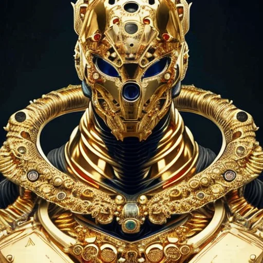portrait of alien creature that looks like (octopus:human:0.5), cosmonaut helmet, cybernetic helmet, (golden details:1.7), piercing eyes,powerful figure, striking appearance, intricate tattoos, scars, hooded robe, hides their face, only their eyes visible through the shadow, tentacles, (black), (blue dark), (Frightening:1.3) (RFNKTRY), vaporwave, synthwave, cyberpunk, (by Artist Akihiko Yoshida:1.3),(by Artist Ross Tran:1.3),(by Artist Tsutomu Nihei:1.3),masterpiece, 4k, HD, art by nvinkpunk