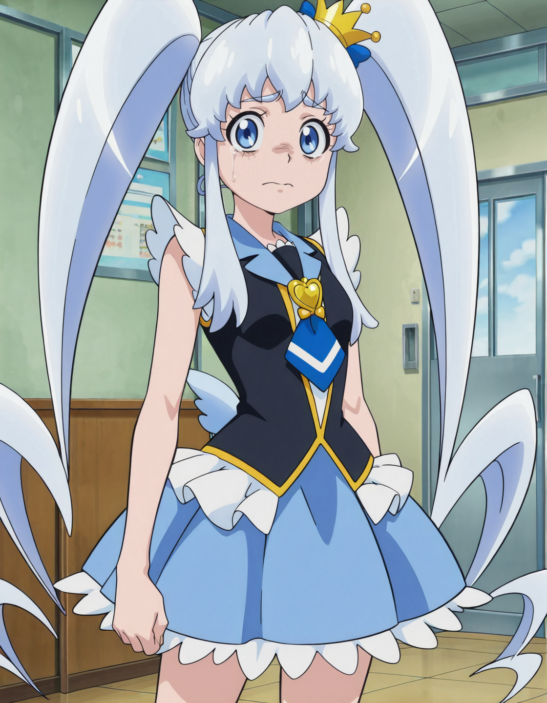 anime screencap, solo,1girl,cureprincess,sad,looking at viewer,small breasts,scared ,cowboy shot<lora:cureprincess_IL:0.8>
high definition,amazing quality,best quality,very aesthetic,masterpiece,absurdres,