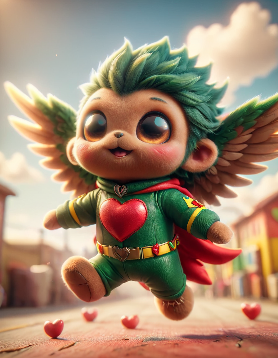 superhero korgi flying, medium, close up photo, cartoons, stunning image, colorful picture, image, skinny, hd - photo, phone photo, jets, reggae, close - up photo, bartlett style,, best quality, film grain, Fujifilm XT3, made of ral-smlvltnpls <lora:ral-smlvltnpls:1>