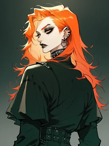 score_9, score_8_up, score_7_up, score_6_up, score_5_up, <lora:chimmymingXLP:1> chimmyming, gothic, <lora:egirlXLP:1> egirl, 1girl, solo, ginger hair,