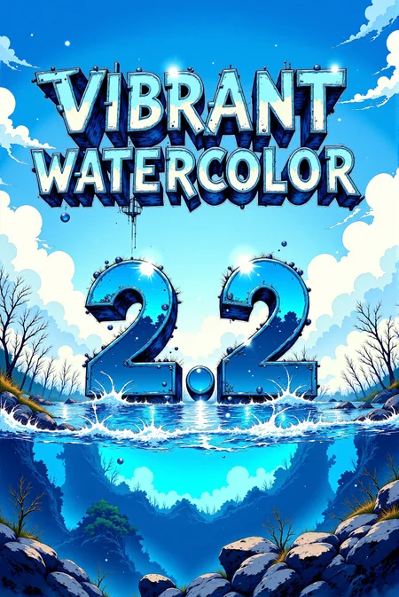 <lora:Vibrant_watercolor_v.21:0.6> <lora:Fancha_style_v.5:0.6> Fancha style. <lora:Textimprover-FLUX-V0.4:0.7> aidmatextimprover.
A shiny reflective chrome (text says "VIBRANT WATERCOLOR":1.2) and (digit "2.2":0.5), floating mid-air above a stunning seascape.