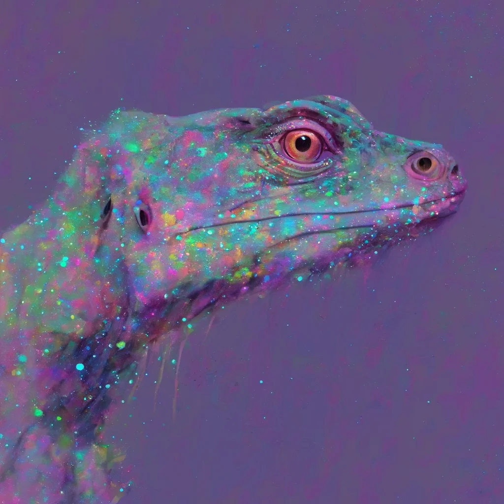 <lora:SDXL_Glittery_Portraits_Sa_May_V5:1> Glittery lizard