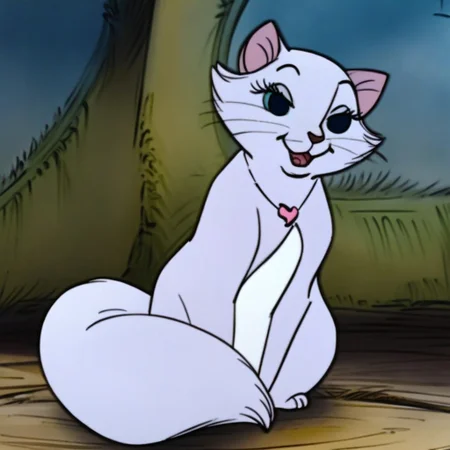 duchesscat, blue sclera, white fur, cat, black eyes, body fur, female, (((looking at viewer))), ((((((front-view)))))), smug, (((eyelashes))), (((girly))), (((flirty))), slightly open mouth, (((no neckwear except pink heart necklace))), solo, happy, smiling, feral, quadruped, ((((((full-body view)))))), (((sitting in place))), friendly, (((mostly open eyes))), (((open mouth))), cute, sweet, solo, large expressive eyes, detailed fur, tail in front