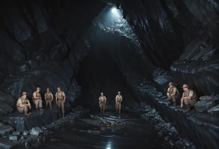 ,0959,light,cave,dark,indoors,
Mine workers,miners clothing,iron picks,multiple boys,Mining,å·¥ä½,5boys,<lora:0959 Mine_v1_pony:0.8>, score_9,score_8_up,score_7_up,,8k,1girl,solo,,