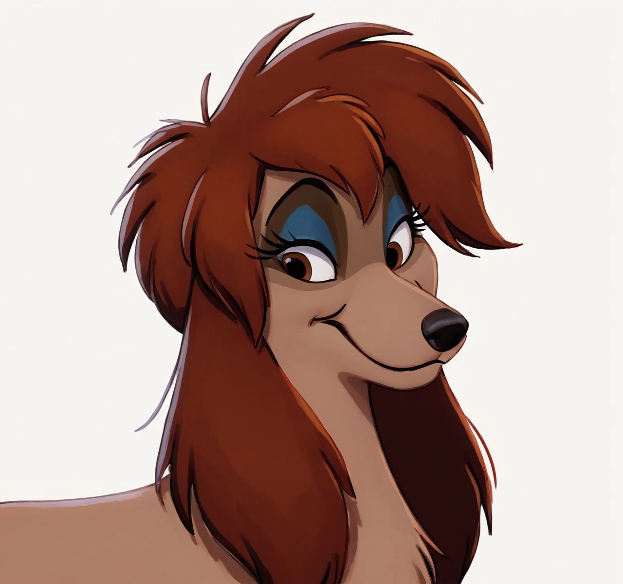 score_9,score_8,score_7,source_furry,
rita_oliver, rita_saluki, saluki, solo, white background, brown eyes, simple background, brown hair, no humans, smile, looking at viewer, long hair, 1girl, closed mouth, dog, makeup, feral, movie, safe,
<lora:Rita_Oliver:1> rita_oliver,