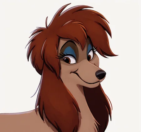 score_9,score_8,score_7,source_furry,
rita_oliver, rita_saluki, saluki, solo, white background, brown eyes, simple background, brown hair, no humans, smile, looking at viewer, long hair, 1girl, closed mouth, dog, makeup, feral, movie, safe,
 <lora:Rita_Oliver:1> rita_oliver,