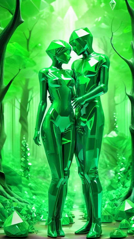 greengemix lovers in forest <lora:greengemix:1>