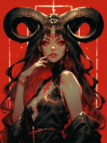 score_9, score_8_up, score_7_up, score_6_up, score_5_up, score_4_up,   <lora:r3dgl0wXLP:0.7> r3dgl0w, red eyes, red background, 1girl, dark, horns