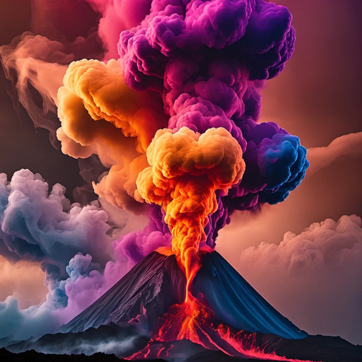 smokeart,smoke,volcano eruption, colored smoke, fading effect, sparring cloud, <lora:Smoke_Art_final:1>