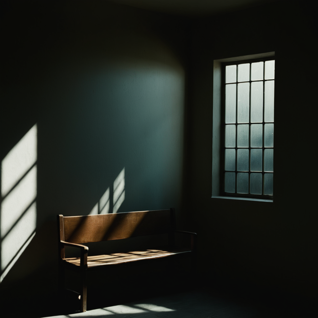 cinematic film still of  <lora:Chiaroscuro Lighting Style:1>
dramatic, cinematic, shadow, partially covered in shadow, a window with a bench in front of it Chiaroscuro Lighting Style, day, indoors, no humans, window, bed, shadow, sunlight, curtains, scenery, window shade, casting window shadows, shallow depth of field, vignette, highly detailed, high budget, bokeh, cinemascope, moody, epic, gorgeous, film grain, grainy