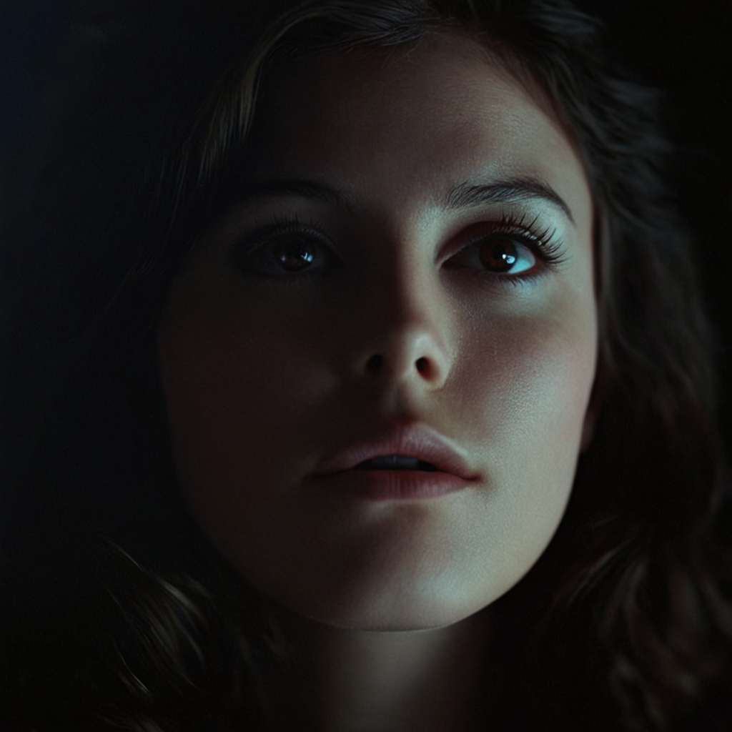 cinematic film still of <lora:add-detail-xl:0.3>0
<lora:detailed:0.3> realism
<lora:perfection style:0.2> perfect
<lora:eyetune:0.5>
<lora:xl_more_art-full_v1:0.1>
<lora:Ron Fricke style:0.2>
<lora:Unreal Engine style:0.3> Unreal Engine style
<lora:TeethXL:0.3>
<lora:Chiaroscuro Lighting Style:0.3> Chiaroscuro Lighting Style
 <lora:Underlighting Underlight light from below style:1> Underlighting Underlight light from below style
A cinematic Underlighting lighting style of a woman with a perfect light shining on her face from below, shadow from below, movie themed, sharp, detailed, epic cinematic photography, artistic, dramatic shadow lighting, cinematic color style, Kodak film style, cinematic film style, Underlighting style, 1girl, solo, looking at viewer, brown hair, brown eyes, closed mouth, lips, shadow, portrait, realistic, light, black hair, black eyes, photorealistic, perfect light from below, shallow depth of field, vignette, highly detailed, high budget, bokeh, cinemascope, moody, epic, gorgeous, film grain, grainy