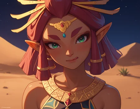 <lora:Riju:1>, riju (zelda), gerudo, solo, 1girl, licking lips, blush, head tilt, eye half closed, desert, night, dark, ambient light <lora:add-detail-xl:0.75>, score_9, score_8_up, score_7_up, source_anime,