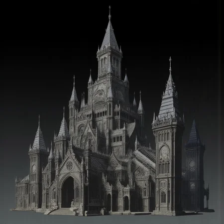 A Medieval House with elderscrolls inspired aestetics and legend of zelda
Set against a solid dark black color background to emphasize its unsettling unnatural form that emphasizes its silhouette. The medium is not a traditional painting or illustrative medium like watercolor or ink but rather a digital 3D rendering.
MikeFranchinastyle, d4artstyle, d4concept, , bbstyle,, horror theme,, zbrush, ZBClay model of a gray sculpture, 1990's, 1990's style