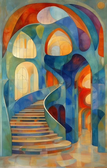 masterpiece,best quality,<lora:tbh309-sdxl:0.9>,illustration,designed by Victor Horta, Postmodern corporate headquarters with playful, colorful elements reminiscent of Michael Graves