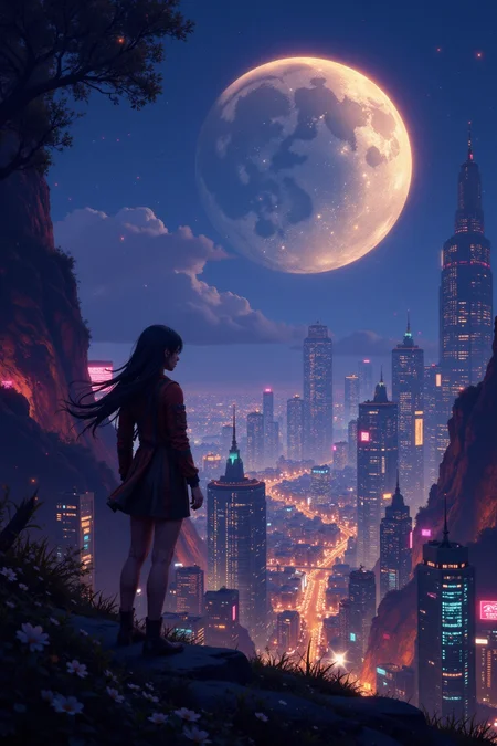 fantasy cyberpunk city beautiful landscape, bright luminous night, woman, very intricate, very detailed, sharp, bright, colorful, <lora:Hand v2:0.5> <lora:Anti-Blur:1><lora:Insane Detail Slider:0.25> <lora:flux.1_lora_flyway_Epic-detail_v2:0.3> <lora:fluxenhancer:0.25> <lora:ck-Neon-Retrowave:0.4> ck-rw, in the style of ck-rw, <lora:Neurocore Anime Cyberpunk:0.8> A digital artwork in the style of cknc