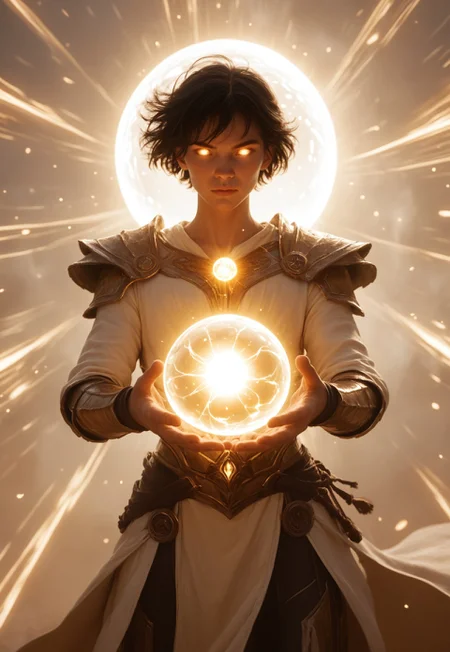 score_9, score_8_up, score_7_up, ((( best view, might, power )))
,
((( Holmagmb, glowing,)))
,
(( 1boy, solo, petite, short hair, black hair, strong, armour, ))
,
((( )))
,
(((Light sphere, )))
,
(( ))
,
(( ))
,
((( Glowing eyes, yellow eyes, )))
,
()