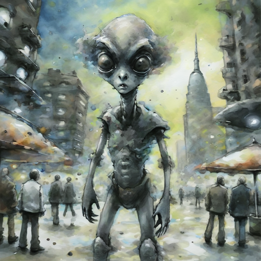 artmix04 alien in city, very detailed<lora:artmix04:1>