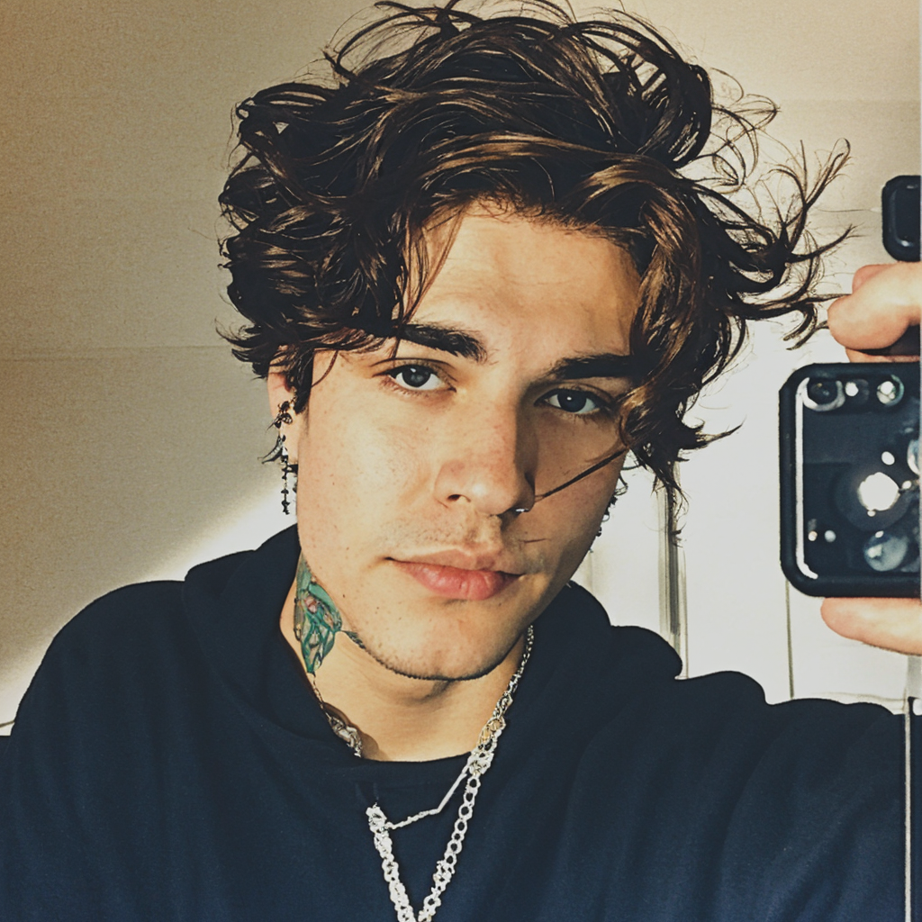 <lora:LCM_LoRA_Weights_SD15:0.5>,<lora:Eboys-10:1>,cinematic,young man,1boy,jewelry,tattoo,earrings,selfie, (oldsiemens:0.3),<lora:detailed_eye_V2:0.5>,
