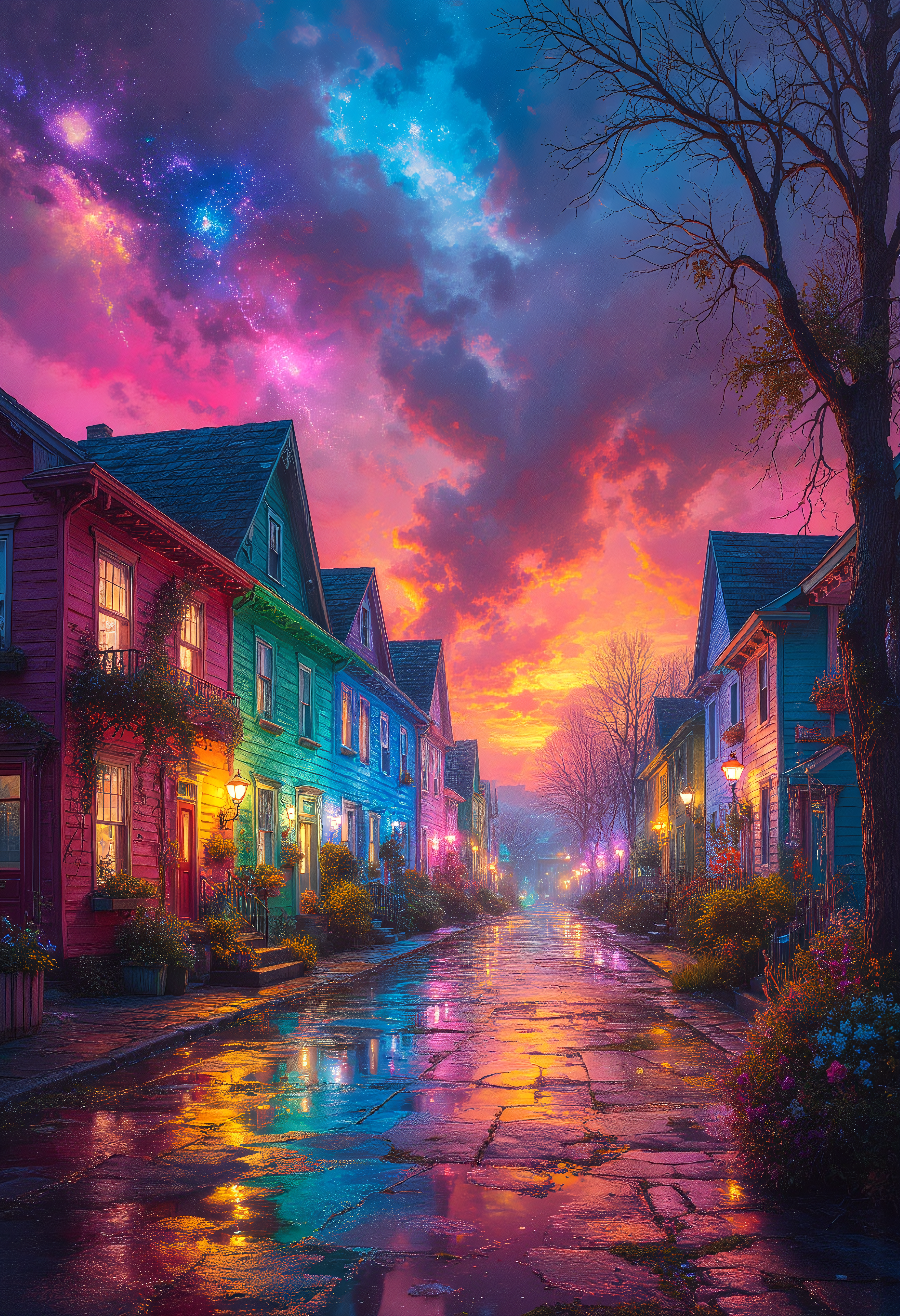 Rainbow village, Vibrant Glow