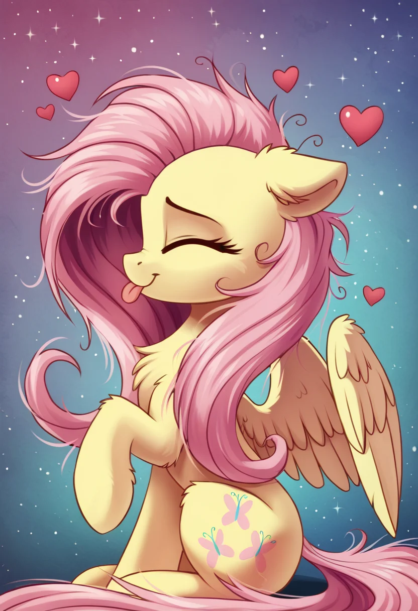score_9, score_8_up, score_7_up, score_6_up, score_5_up, score_4_up, rating_safe, fluttershy, female, mare, pegasus, pony, solo, chest fluff, cute, daaaaaaaaaaaw, eyes closed, fluffy, g4, grooming, happy, heart, hnnng, licking, messy mane, precious, profile, raised hoof, rubbing, silly, sitting, slender, sparkles, squee, wings, behaving like a cat, :t, tongue out, side view, shyabetes, sweet dreams fuel, weapons-grade cute, thin, smiling, spread wings, cheek fluff, floating heart, mlem, wing fluff, shoulder fluff, leg fluff, detailed, beautiful, detailed background, <lora:Wholesome_MLP-v1.2:1>
