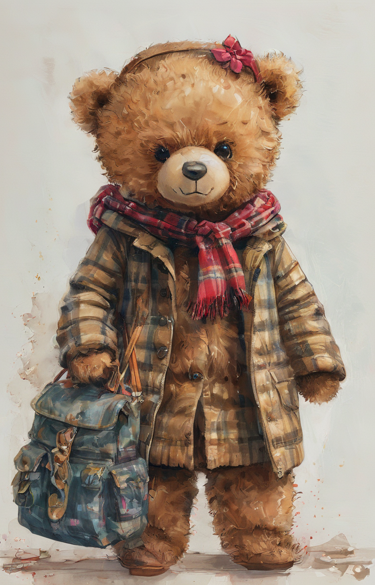 masterpiece,best quality,<lora:tbh37-sdxl:0.9>,illustration,teddy bear, tech genius teenage girl