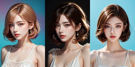 highly insanely detailed, masterpiece, top quality, best quality, highres, 4k, 8k, RAW photo, (very aesthetic, beautiful and aesthetic), rolled lob hairstyle, 
__lazy-wildcards/dataset/background-color__, 
<lora:rolled_lob-1.0:0.7>âââ