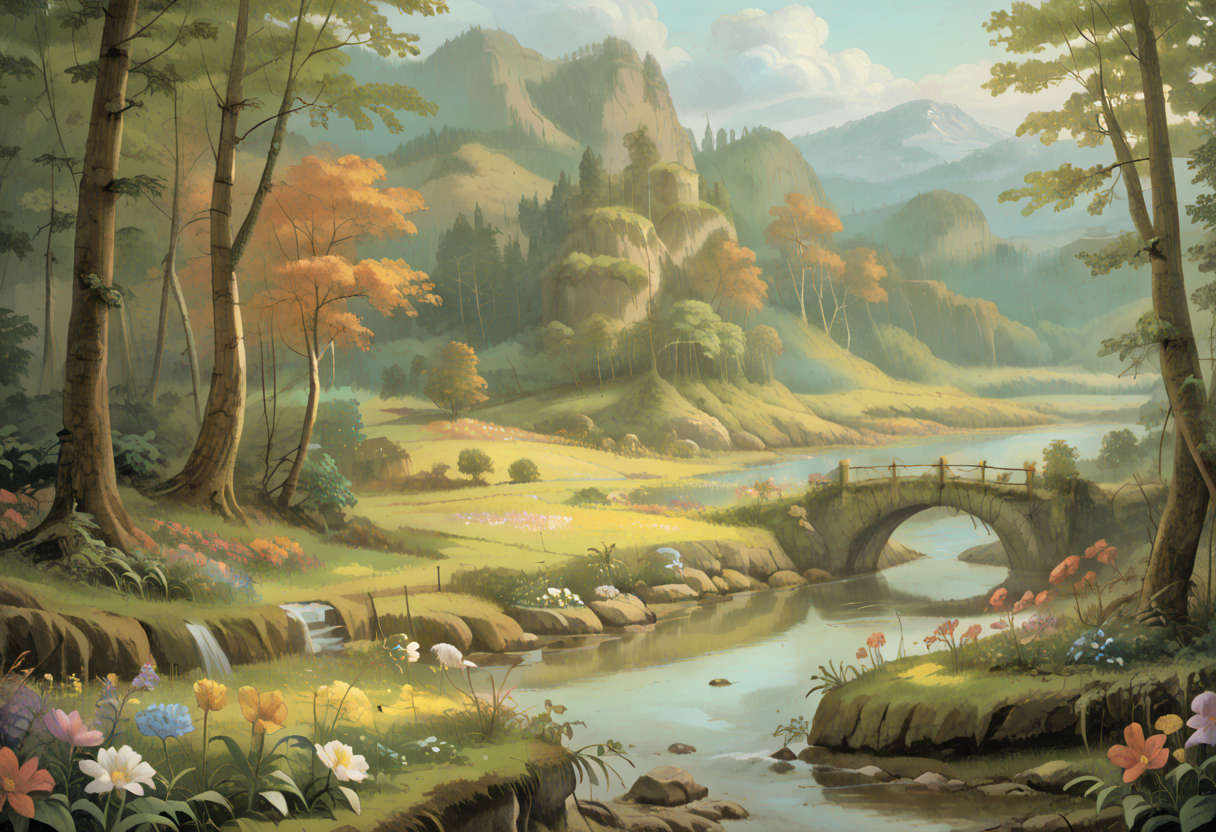 (score_9, score_8_up, score_7_up), landscape, a misty river in a colorful forest, flowers, rapids, beautiful landscape, cinematic, dramatic ambient light, dynamic, detailed, very intricate, highly professional, fine, innocent, charming, pretty, surreal, sharp focus, cool, amazing composition, complex, epic, artistic

