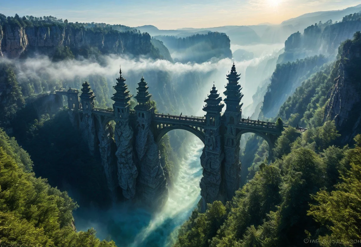 towers ringed in mist, sunrays, mixed media, surrealism, fantasy, great lighting, A surreal landscape highly detailed, extremely high-resolution details, appears trapped in an optical illusion of reflections and refractions colorful, Zhangjiajie mountains, Vienna in contemporary Austria, baroque architecture, stone bridges, winding rivers extending to the horizon, professional photography, natural lighting, volumetric lighting maximalist. vivid, vibrant colors, intricately detailed, complex, elegant, expansive, fantastical, film photography style, medium grain, cmnt
(8k uhd:1,4)
<lora:add-detail-xl:1>
<lora:Dynamic Poses:1>