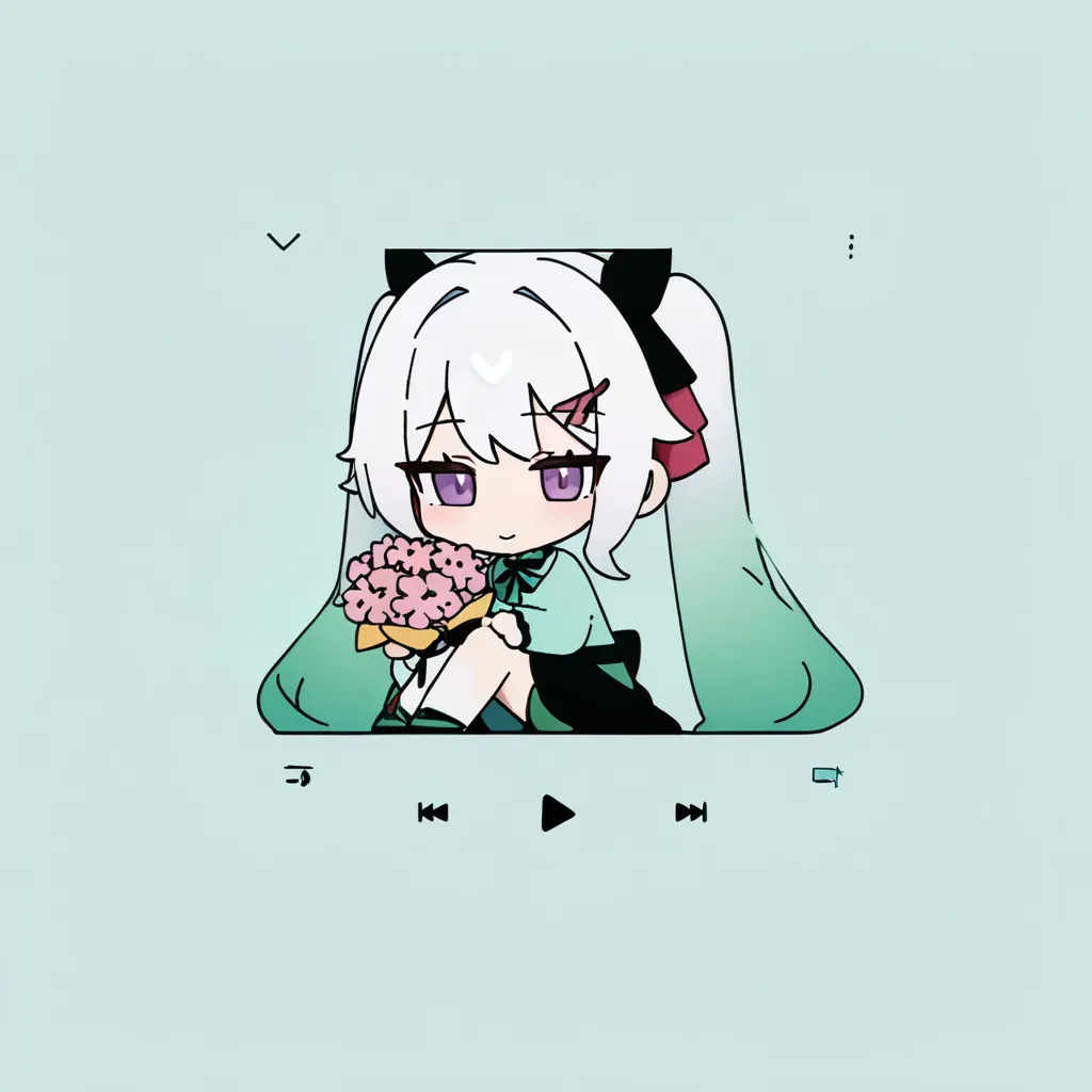 1girl, 
rabbit hole, yumenouchi chiharu, 
sakura
masterpiece, yellow bow, chibi, holding bouquet, black ribbon, purple eyes, closed mouth, hair bow, white hair, pink ribbon, long hair, bow, twintails, flower, pink flower, simple background, green bow, very long hair, purple flower, ribbon, holding, light blue background, green ribbon, smile, bouquet, jitome, solo, red ribbon, purple ribbon, hair ornament, hair ribbon, 
newest, absurdres, safe
 <lora:rabbit_hole:1>