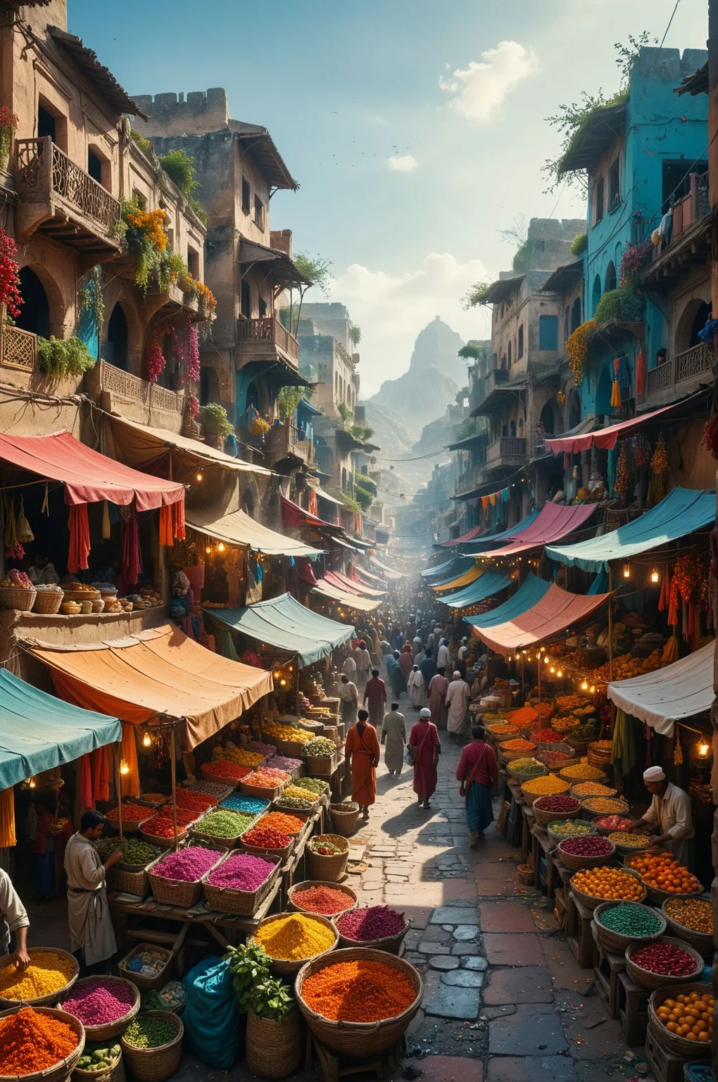 An intricately detailed image of a busy marketplace in a distant exotic locale, with vendors hawking their wares amidst a riot of colors and textures that transport viewers to another world.
<lora:add-detail-xl:1> <lora:WildcardX-XL-Detail-Enhancer:0.9>
<lora:xl_more_art-full_v1:0.4> <lora:ral-ertmsphr:0.31> ral-ertmsphr <lora:ral-apoctvisn-sdxl:0.21> ral-apoctvisn