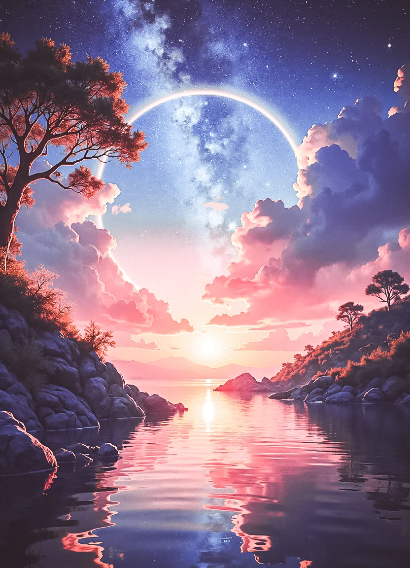 infinite mirror, lucid dreams, vibrant glow