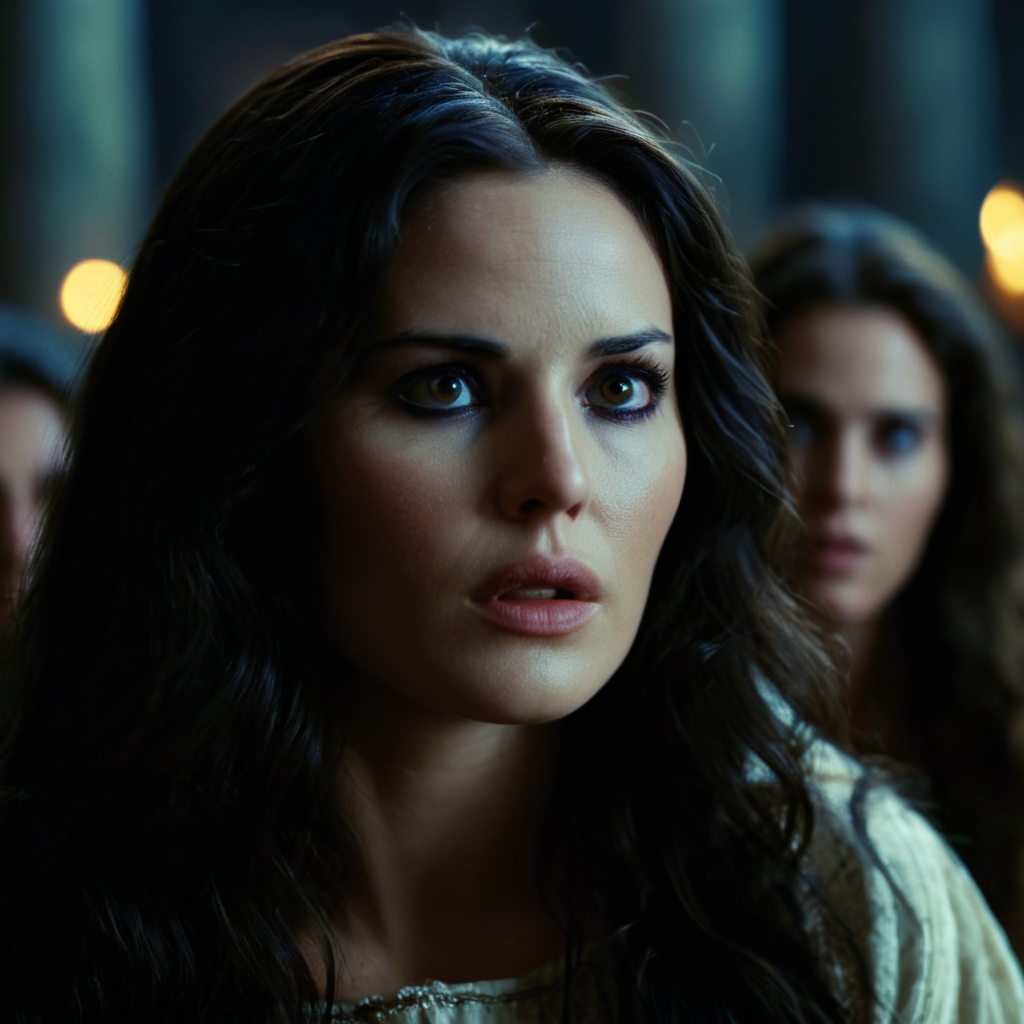 cinematic film still of cinematic film still of  <lora:add-detail-xl:0.1>1
<lora:detailed:0.2>
<lora:perfection style:0.2>
<lora:eyetune:0.5>
 <lora:xl_more_art-full_v1:0.3>
 <lora:Ron Fricke style:0.3>
 <lora:The Passion of the Christ style:0.9>
 <lora:TeethXL:1>
In the 1st century ancient history, an epic dramatic cinematic photo of a Mary, mother of Jesus  woman with long hair staring at something,1girl,solo,long hair,looking at viewer,black hair,closed mouth,blurry,black eyes,lips,blurry background,portrait,realistic,dark ,horror movie themed, sharp, detailed, epic photography, artistic, dramatic light, cinematic style, film style, , shallow depth of field, vignette, highly detailed, high budget, bokeh, cinemascope, moody, epic, gorgeous, film grain, grainy