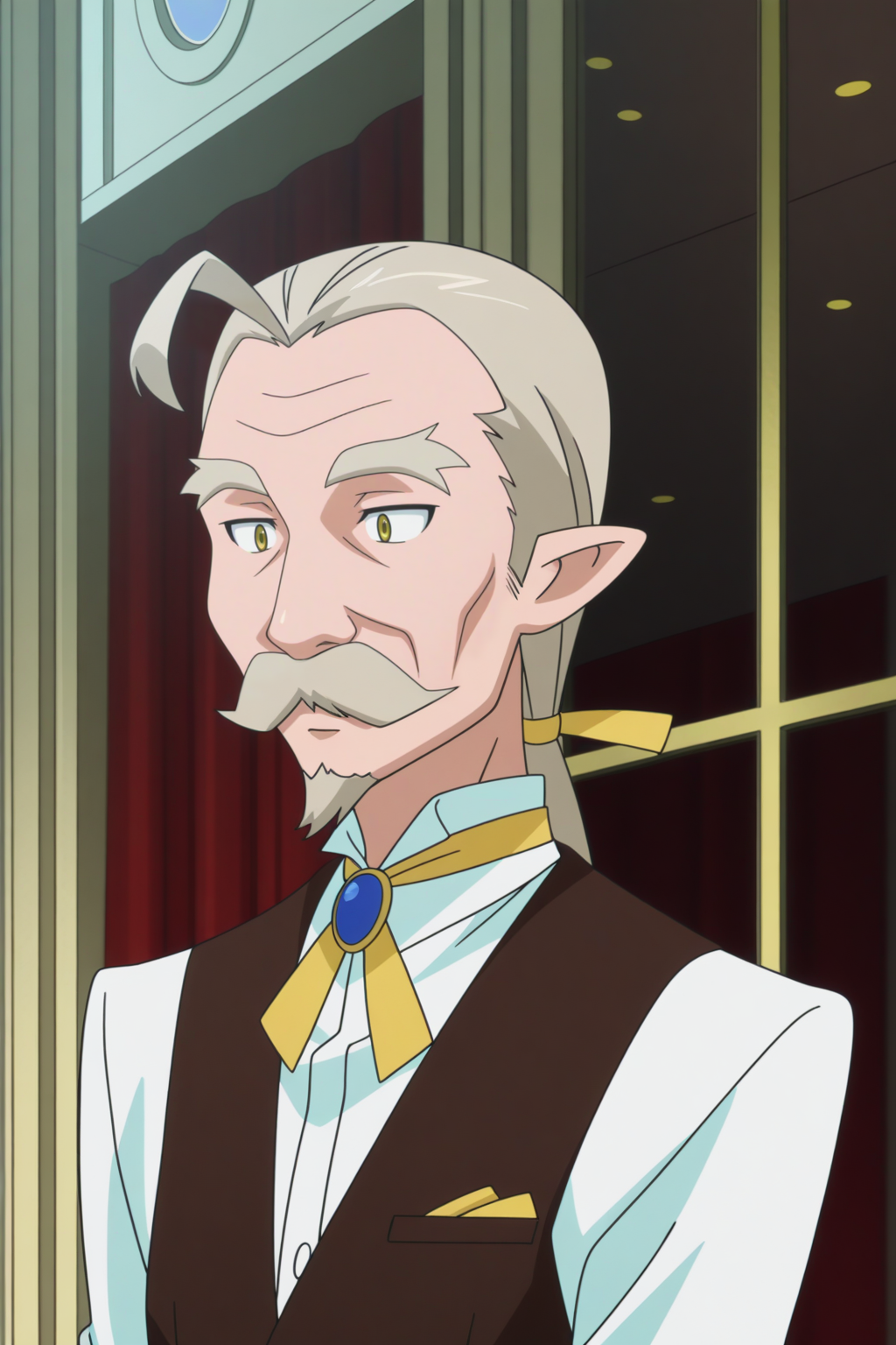 olaf frismar, old man, butler, anime coloring, front view <lora:Astarotte_no_Omocha_-_illustriousv0:0.8>
