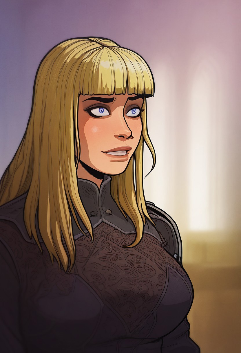 realistic,
lili \(tekken\), tekken,	1girl, blue eyes, blonde hair, long hair, blunt bangs, fingerless gloves
,A professional, high-quality, hyper-realistic portrait. The image features ultra-detailed eyes, realistic skin texture, intricate facial features, and cinematic lighting. Shot in low light with a Nikon Z7 II and a NIKKOR Z 50mm f/1.8 lens, showcasing shallow depth of field (bokeh) and RAW photography quality. Masterpiece-level, sharp and photorealistic, fine art photography style.
artist: incase,
,masterpiece, best quality, very awa, newest,yameroyandere,Dark Fantasy page,Akaburstyle