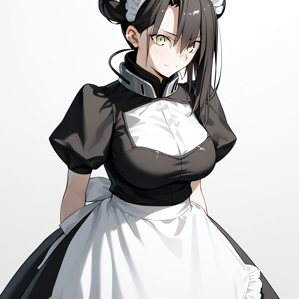 <lora:Takeuchi_Takashi_PonyXL_style_v01:1>
<lora:agent.pony:1>
score_9 , score_8_up , score_7_up , source_anime , 
masterpiece , best quality , ultra-detailed , 
BREAK
agent \(girls' frontline\), maid
1girl , woman , huge breasts , light smile , light blush , ((medusa (fate)):0.5)  , 
long black hair  , maid dress ,  
arms behind back